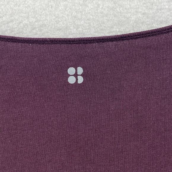 SWEATY BETTY Sweatshirt L Terry Oversized Thumbhole Pullover Cotton Modal Purple - Picture 11 of 16